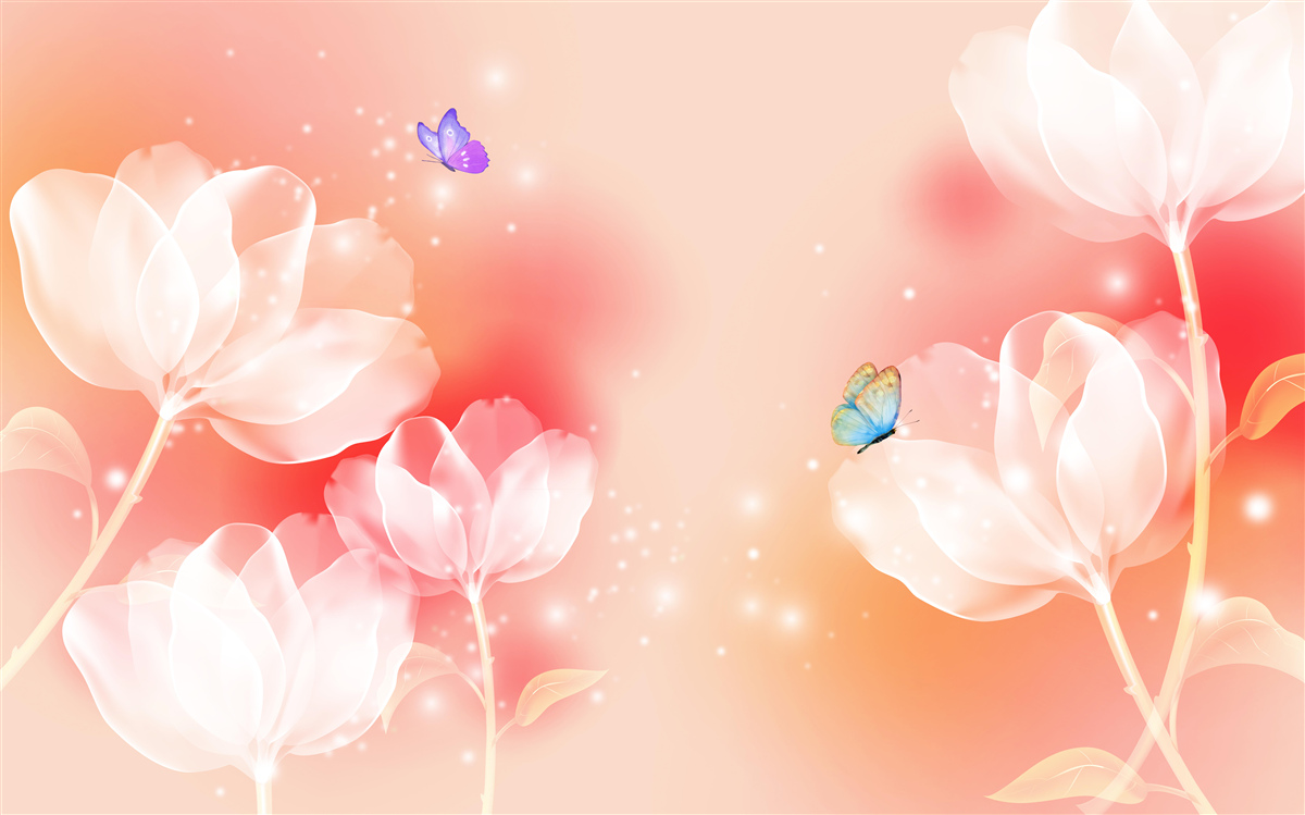 Fotobehang tulpen met transparantie