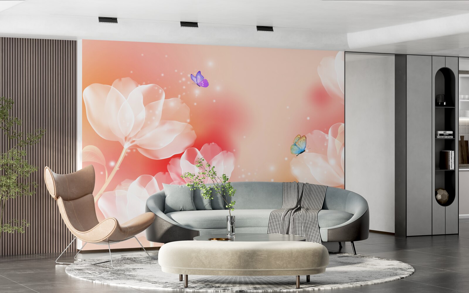 Fotobehang tulpen met transparantie