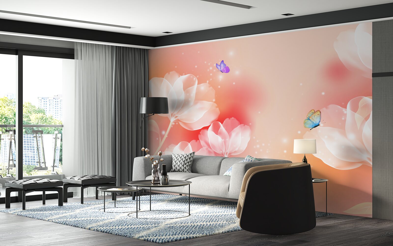 Fotobehang tulpen met transparantie