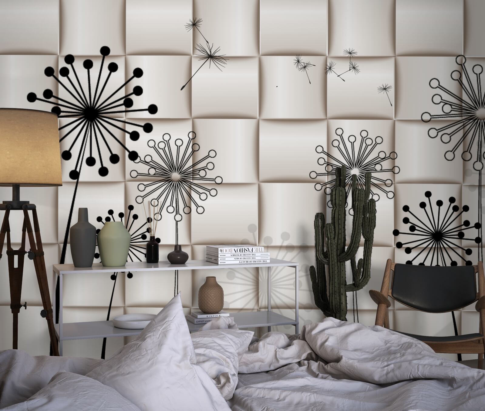 Fotobehang bijzondere duizendpoten en kleine vogels