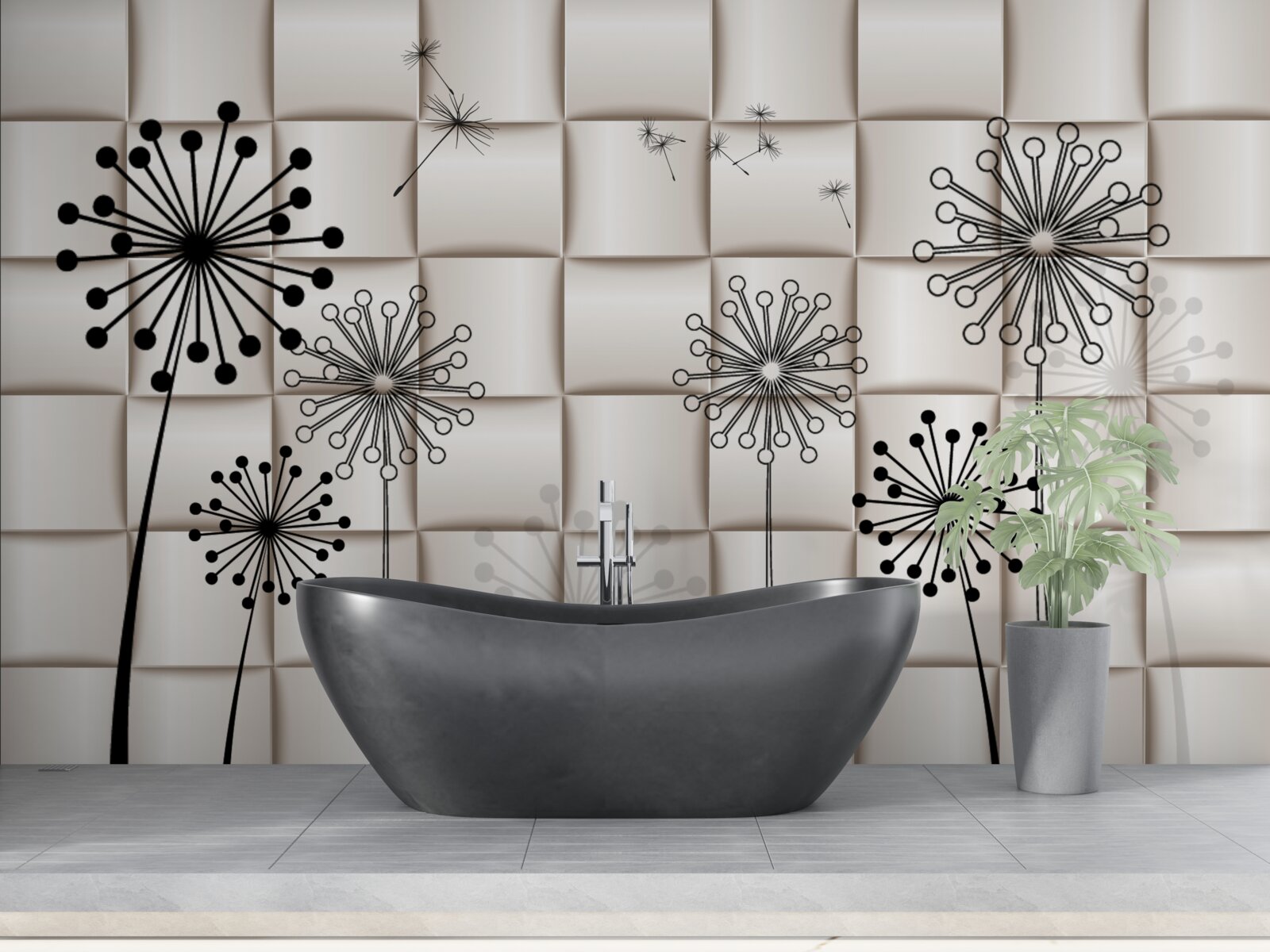 Fotobehang bijzondere duizendpoten en kleine vogels