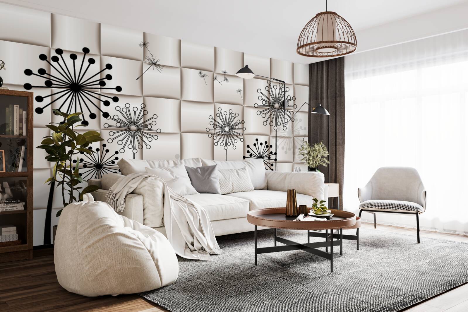 Fotobehang bijzondere duizendpoten en kleine vogels