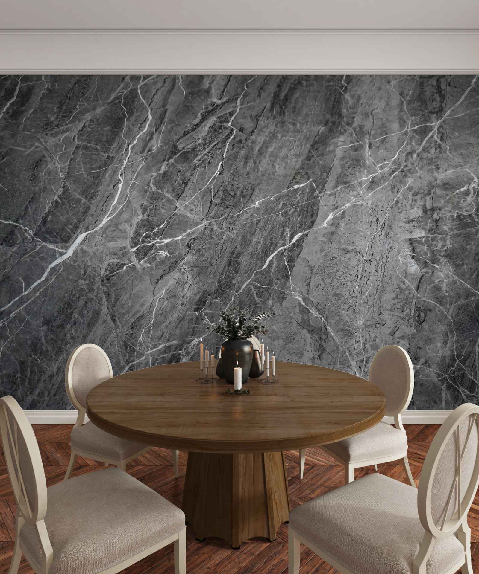Fotobehang grijs marmer met witte adering