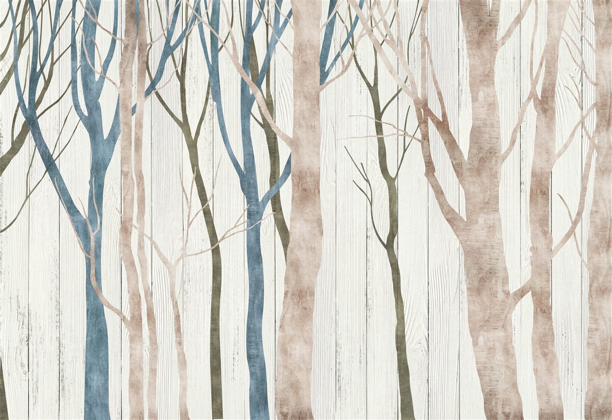 Fotobehang beeld van een scheef bos