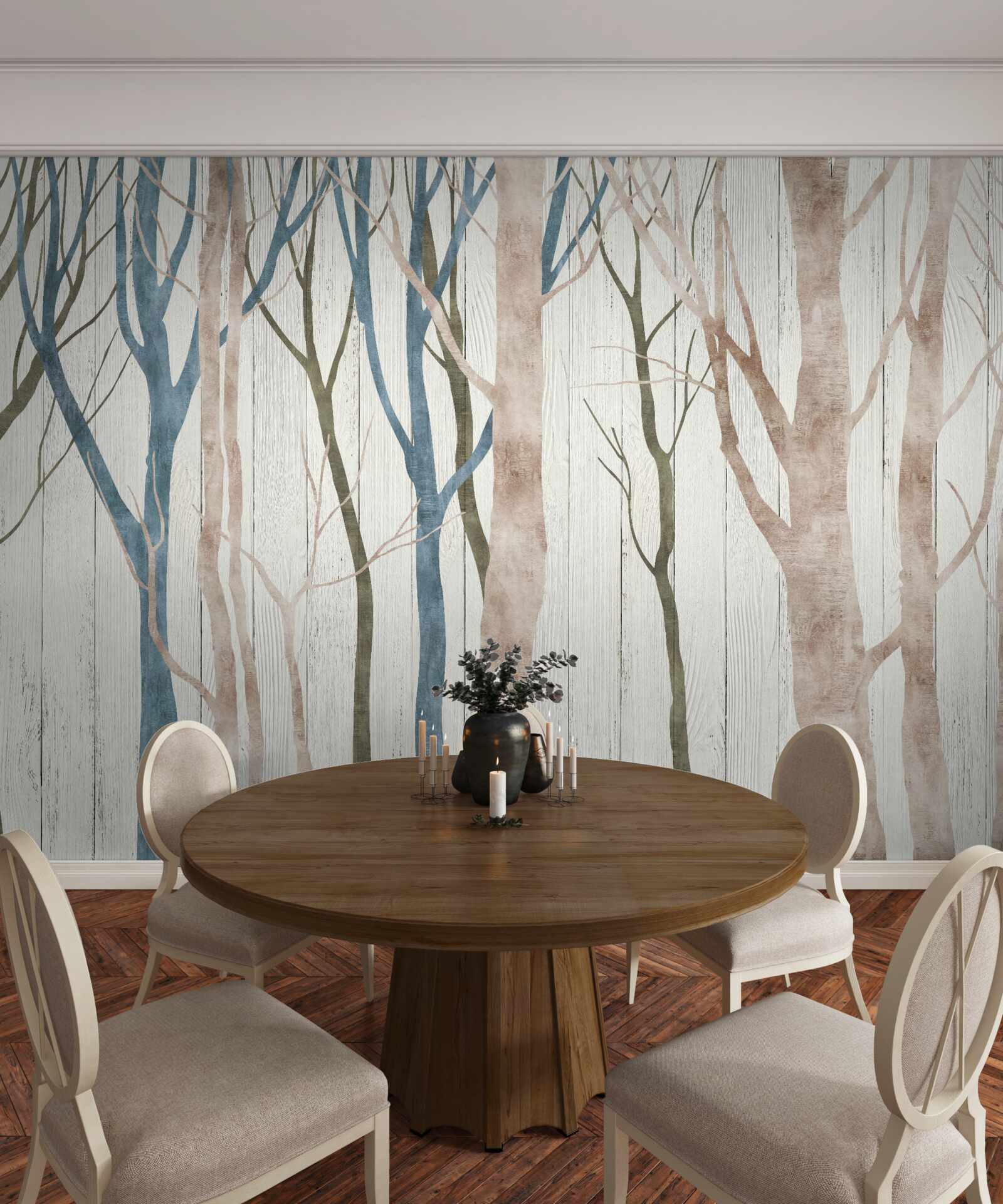 Fotobehang beeld van een scheef bos