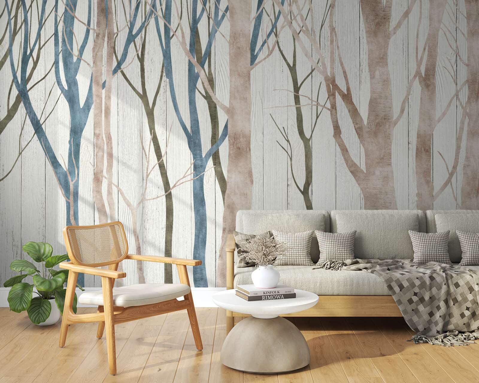 Fotobehang beeld van een scheef bos