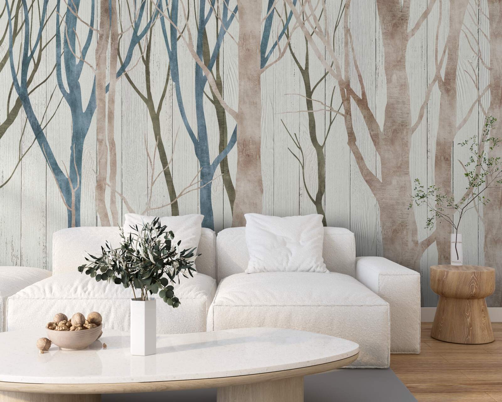 Fotobehang beeld van een scheef bos