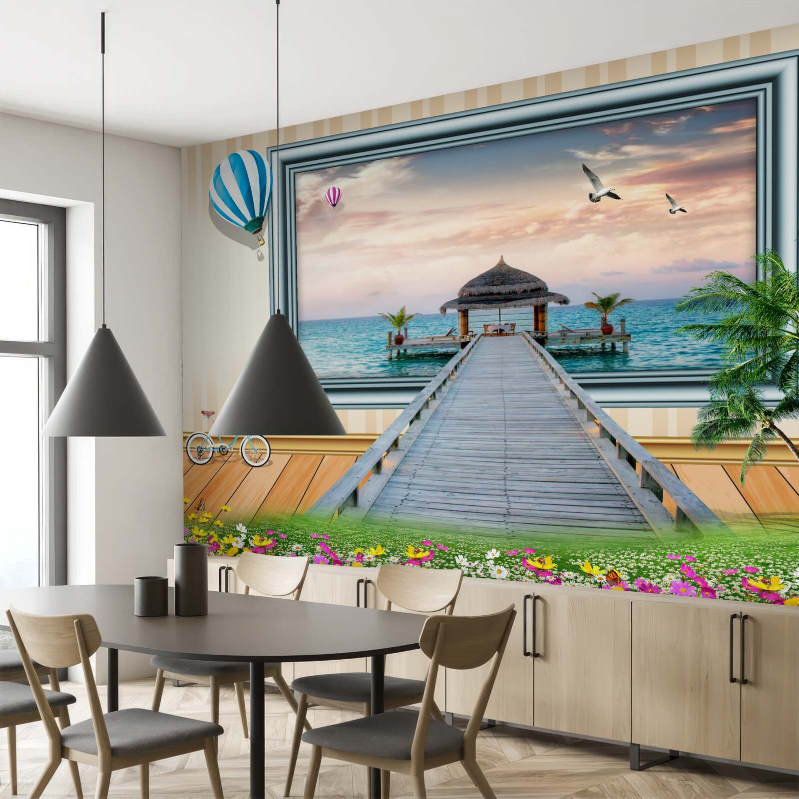 Fotobehang schilderen met een zeedok