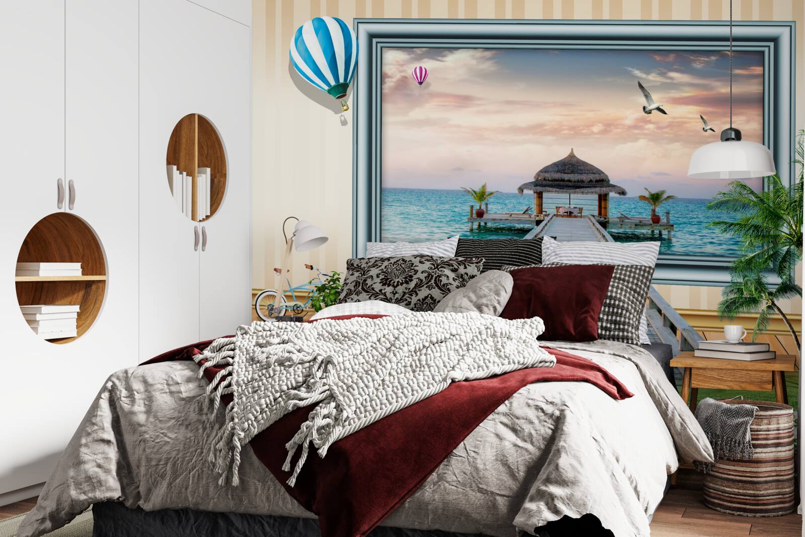 Fotobehang schilderen met een zeedok