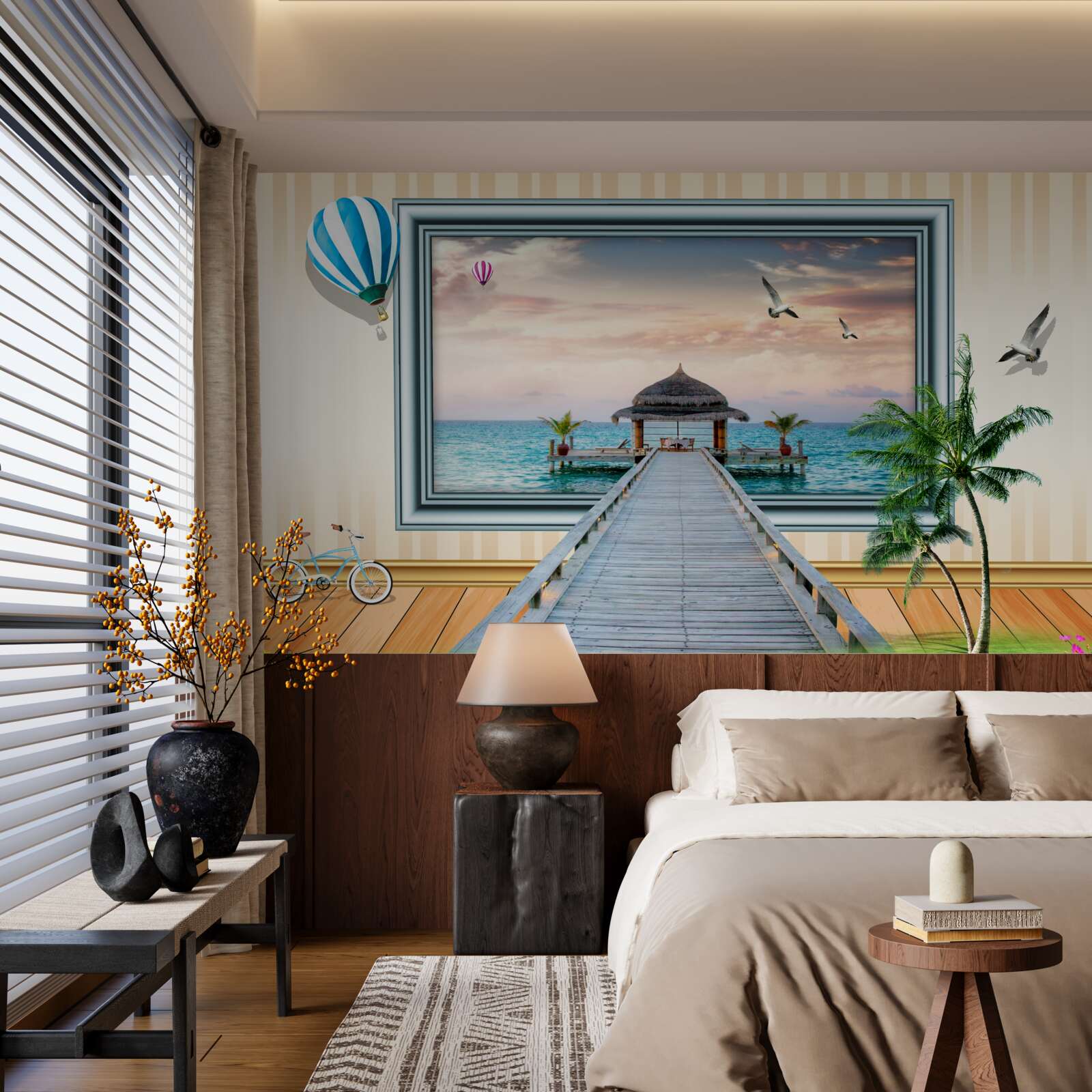 Fotobehang schilderen met een zeedok