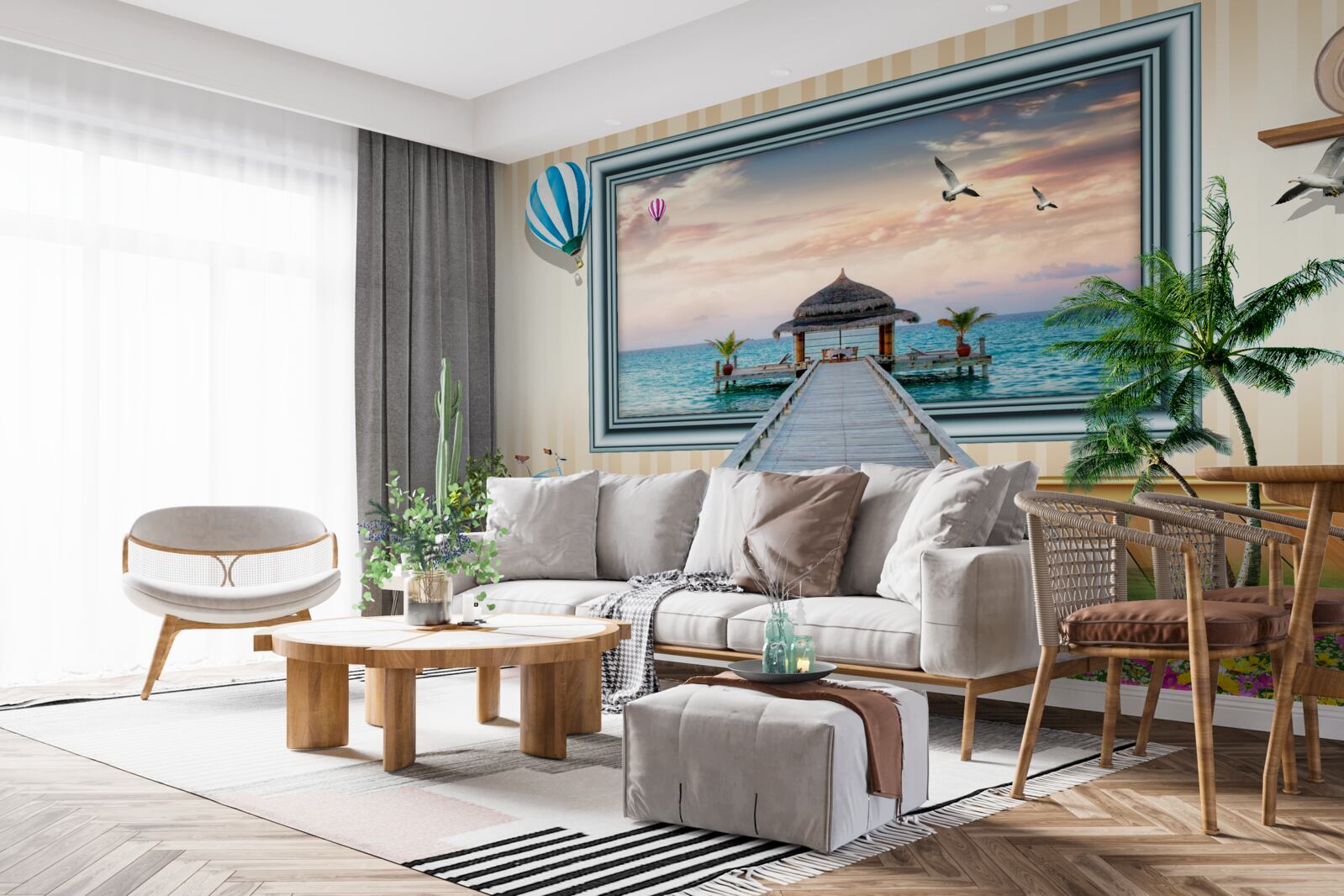 Fotobehang schilderen met een zeedok