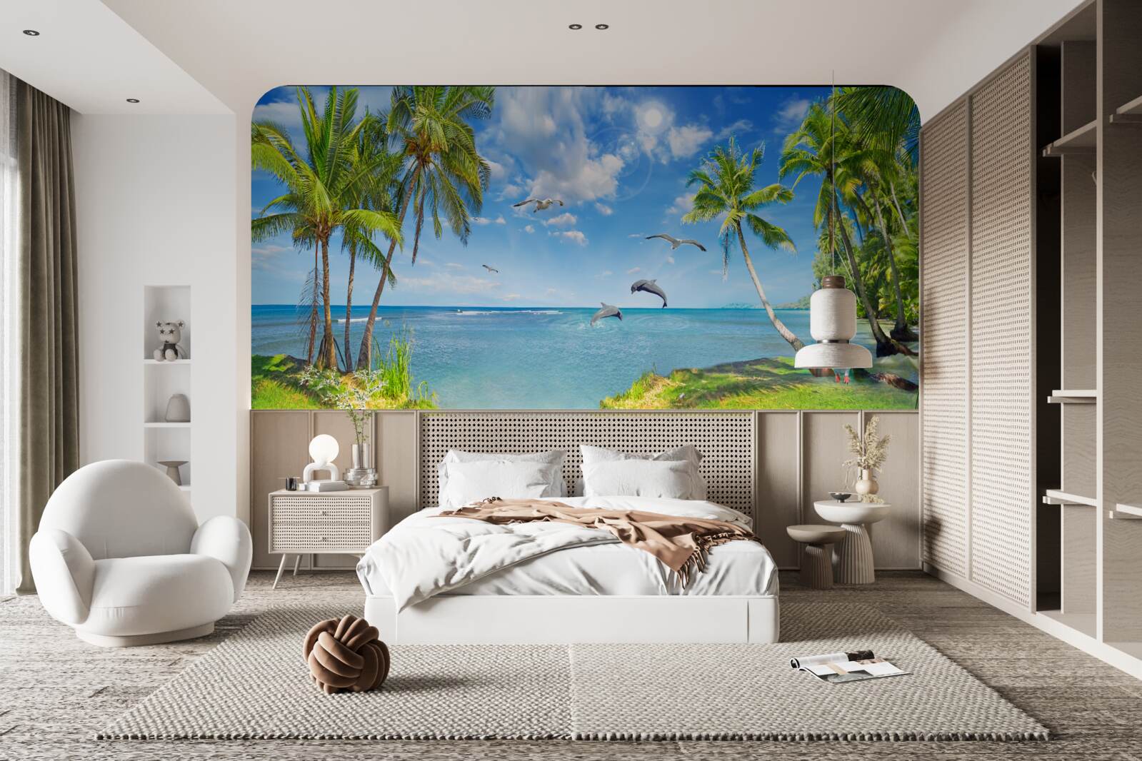 Fotobehang dolfijnen op een zeegezicht