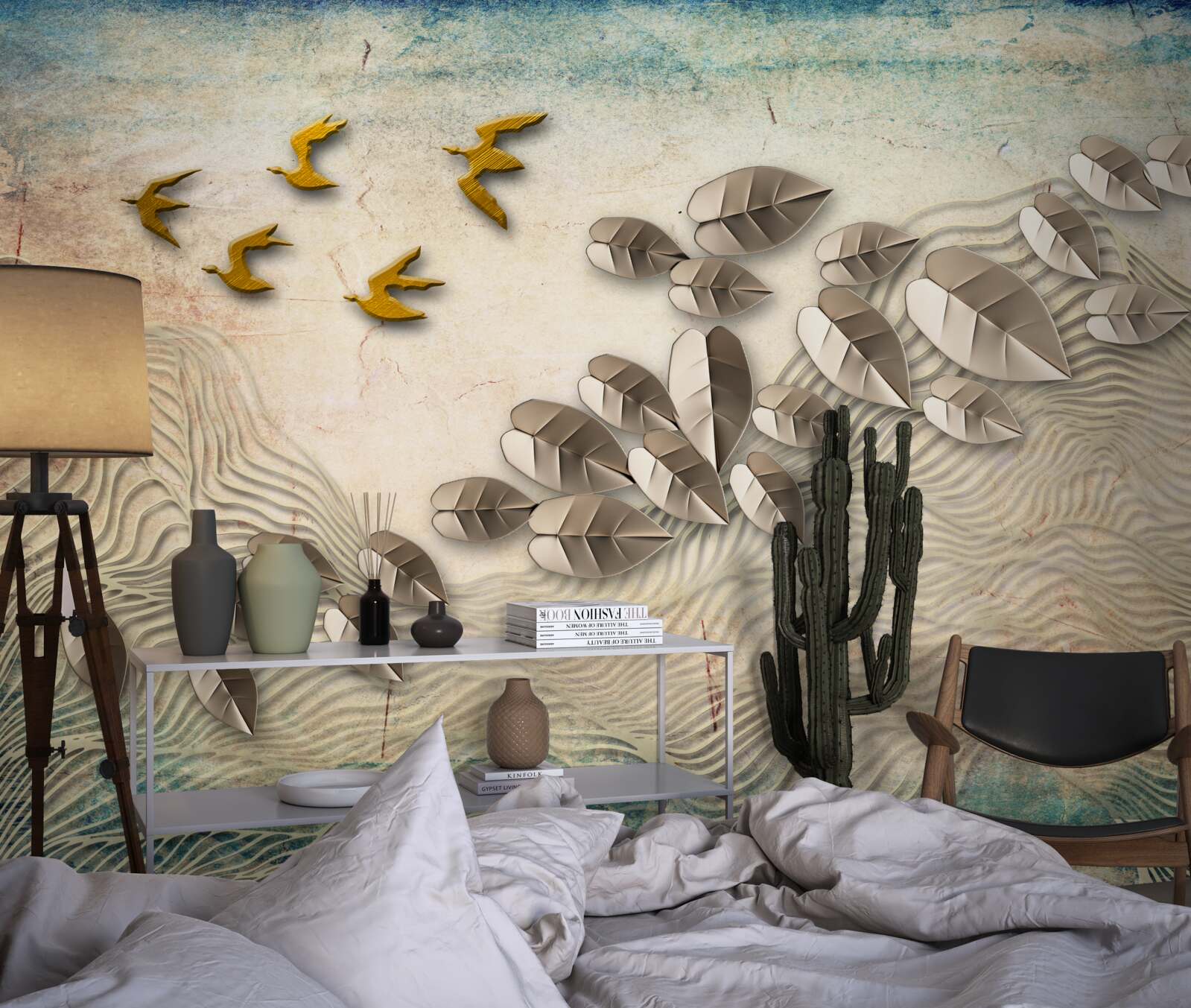 Fotobehang gevederde wezens en hun dons in windvlagen