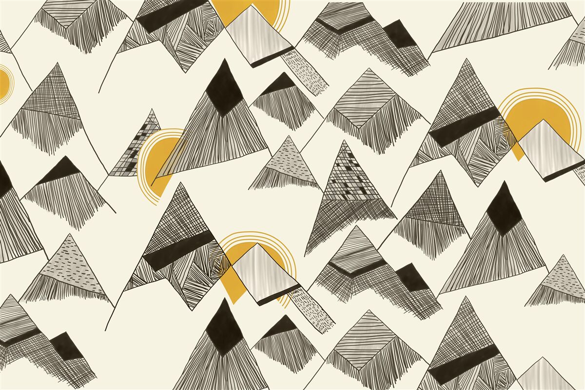 Fotobehang scherpe pieken en bergtoppen