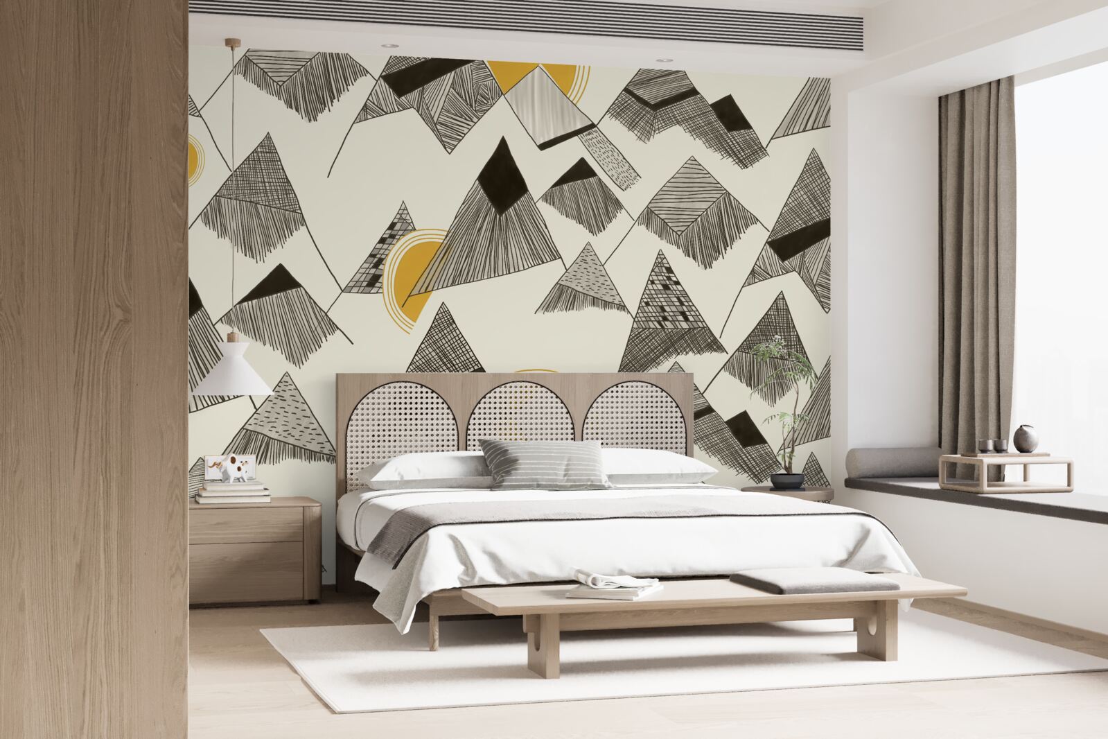 Fotobehang scherpe pieken en bergtoppen