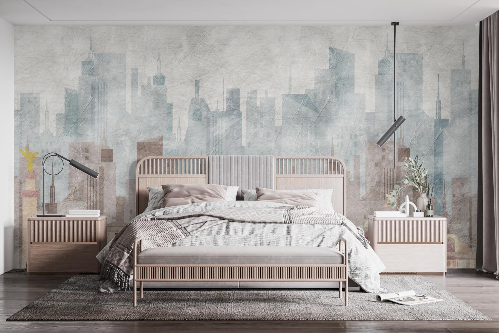 Fotobehang de oude stad tegenover de metropool