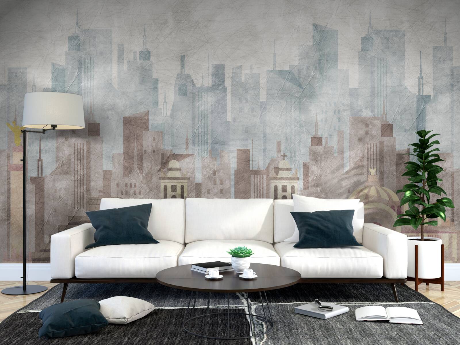 Fotobehang de oude stad tegenover de metropool