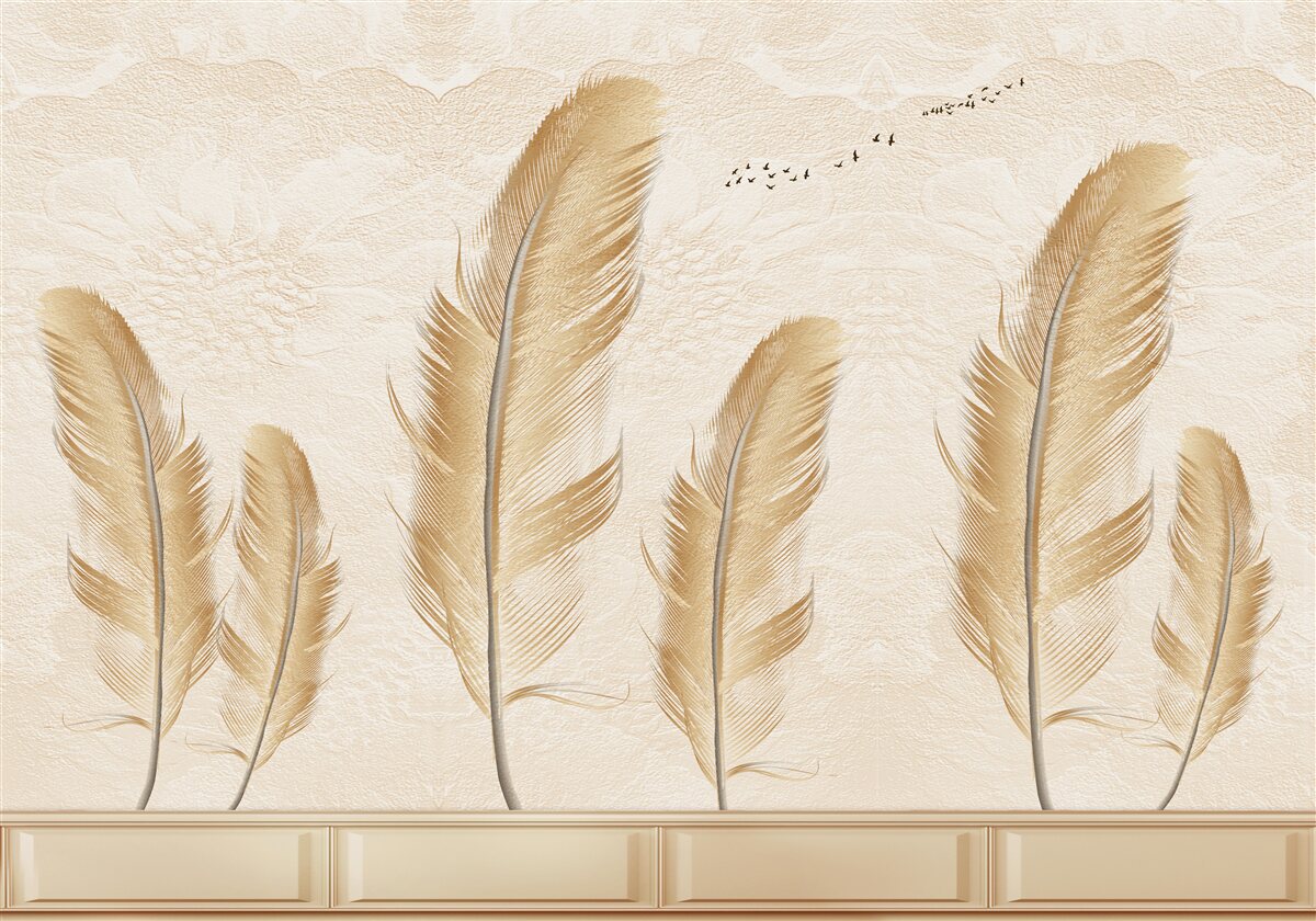 Fotobehang artistieke achtergrond versierd met veren