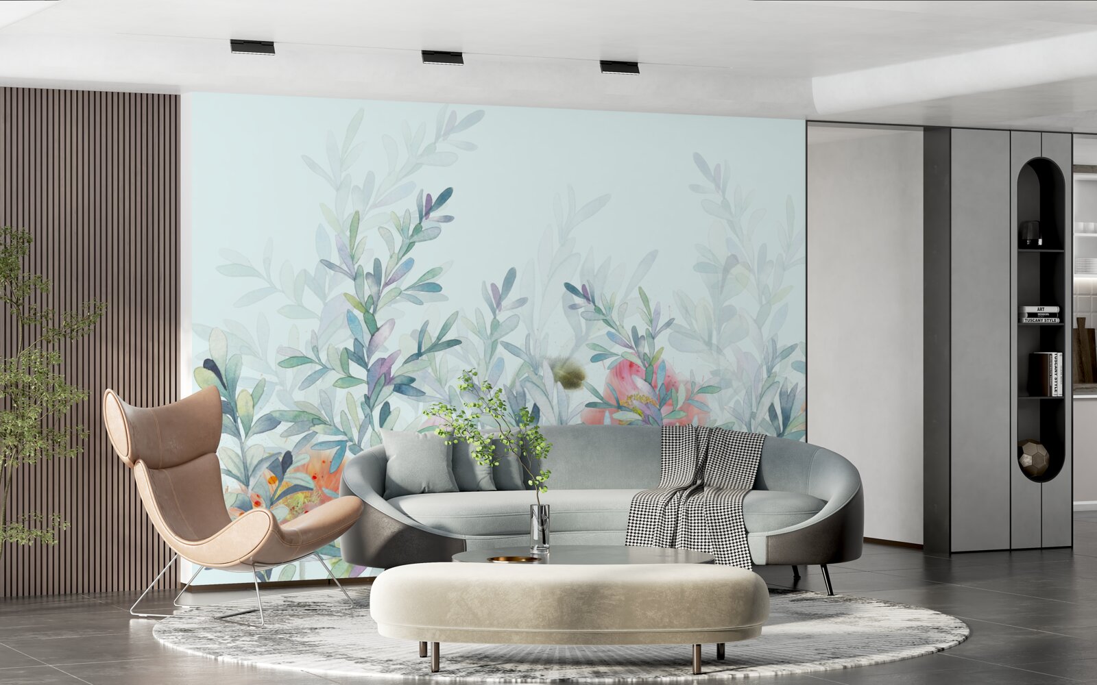 Fotobehang bloemen met een delicate, hemelse tint