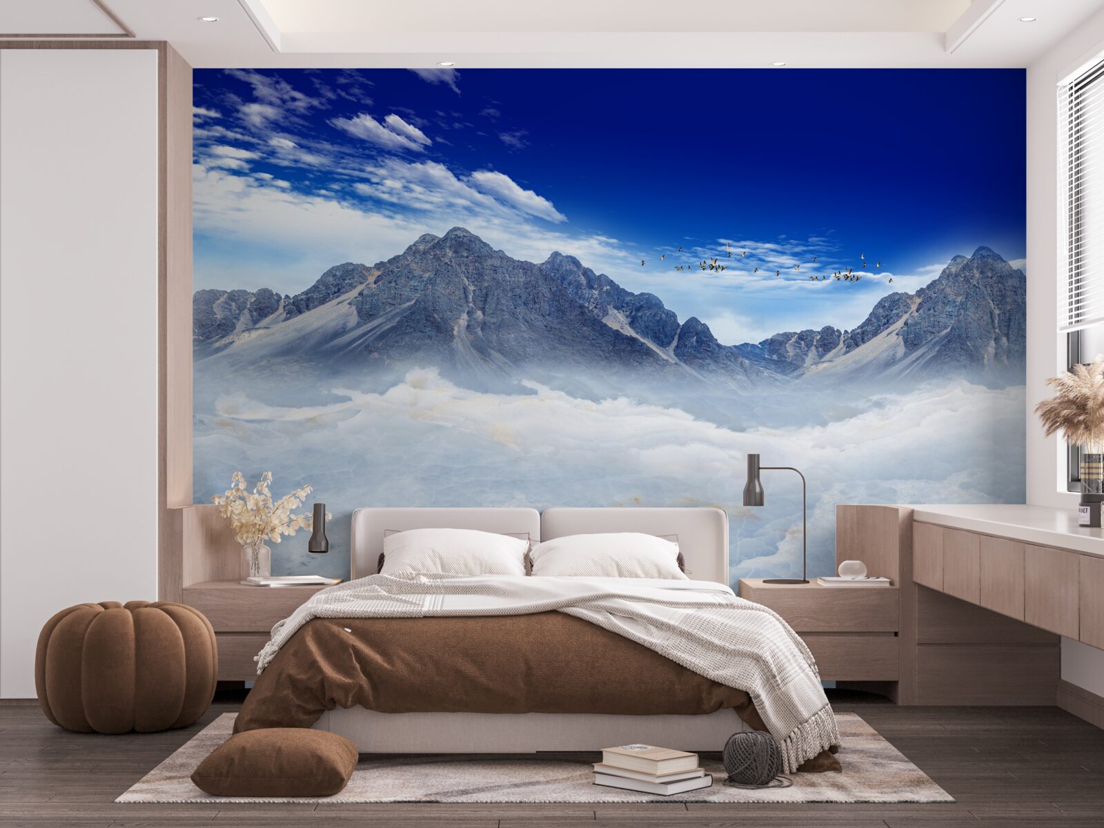 Fotobehang betoverende bergnevelsluier