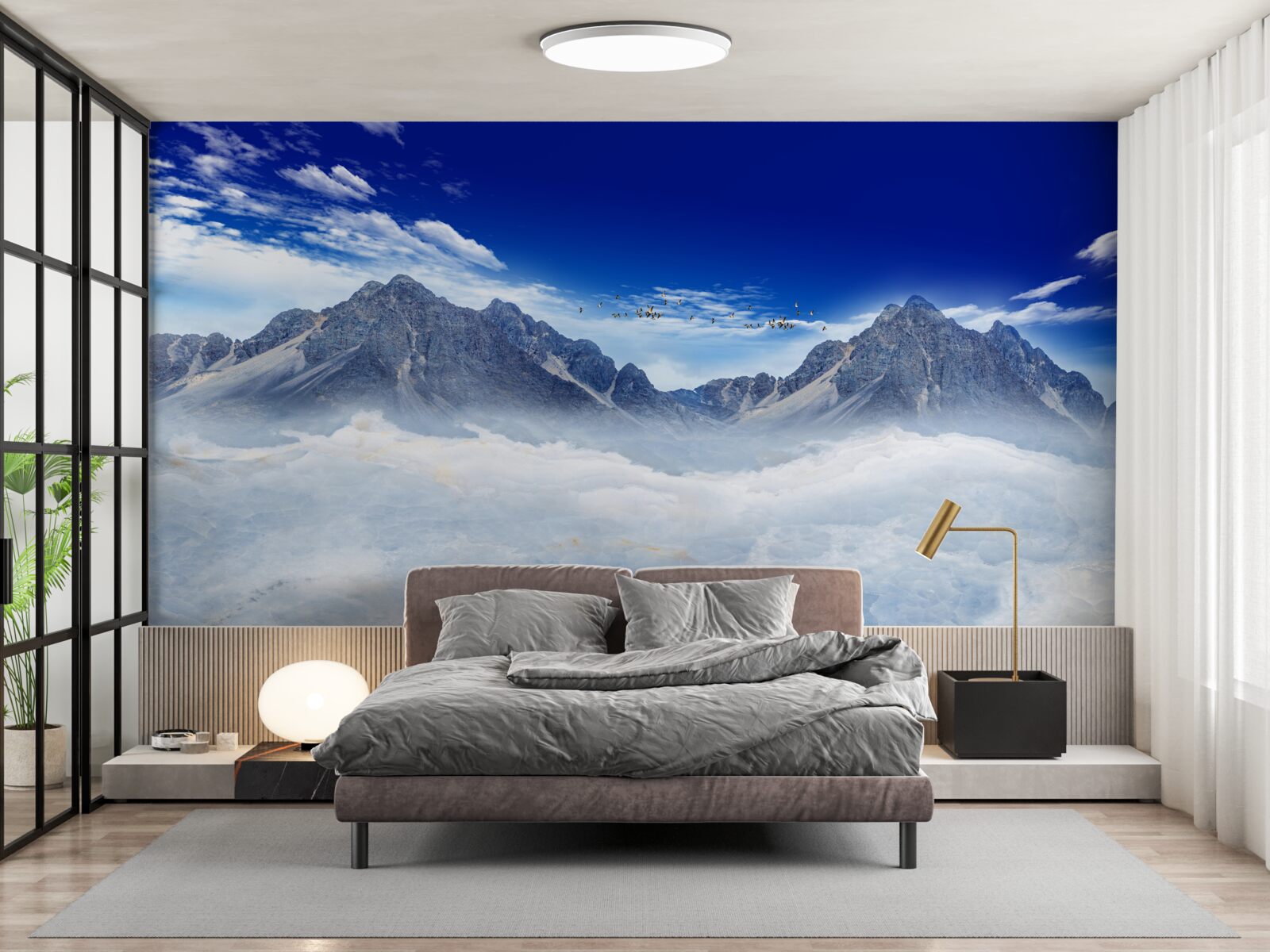 Fotobehang betoverende bergnevelsluier