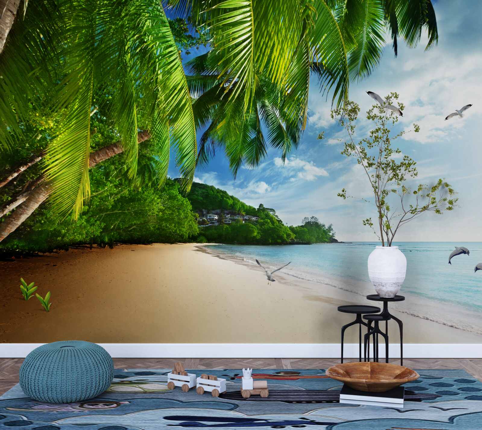 Fotobehang onbewoond eiland met zandstrand