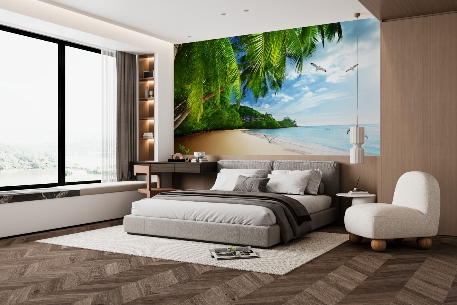 Fotobehang onbewoond eiland met zandstrand