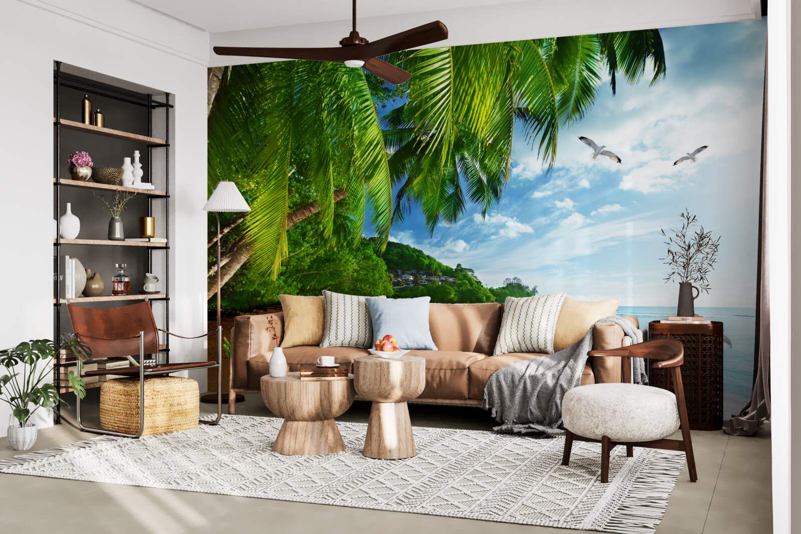 Fotobehang onbewoond eiland met zandstrand