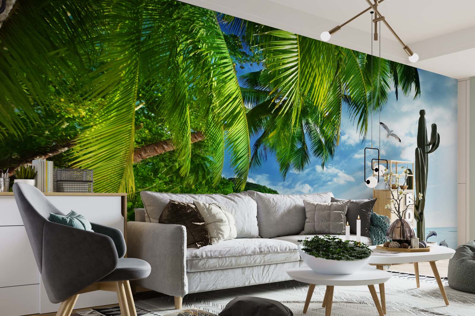 Fotobehang onbewoond eiland met zandstrand