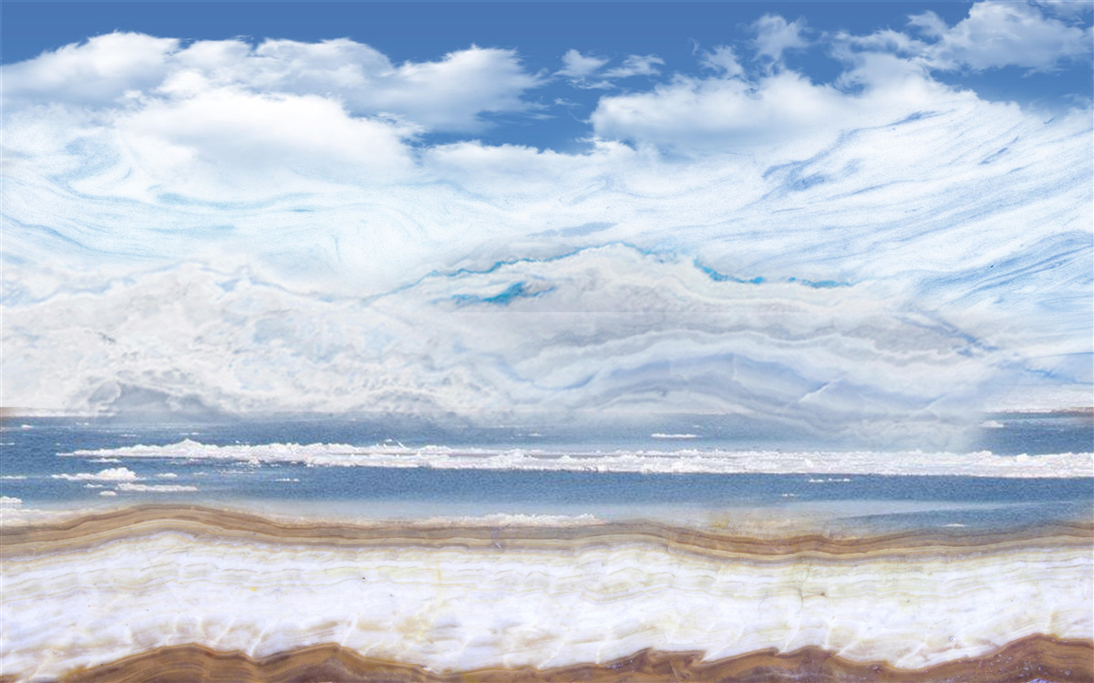 Fotobehang zandstrand en kalme zee