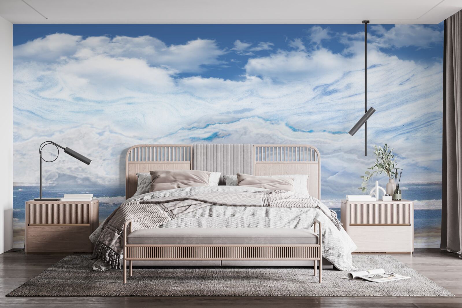 Fotobehang zandstrand en kalme zee