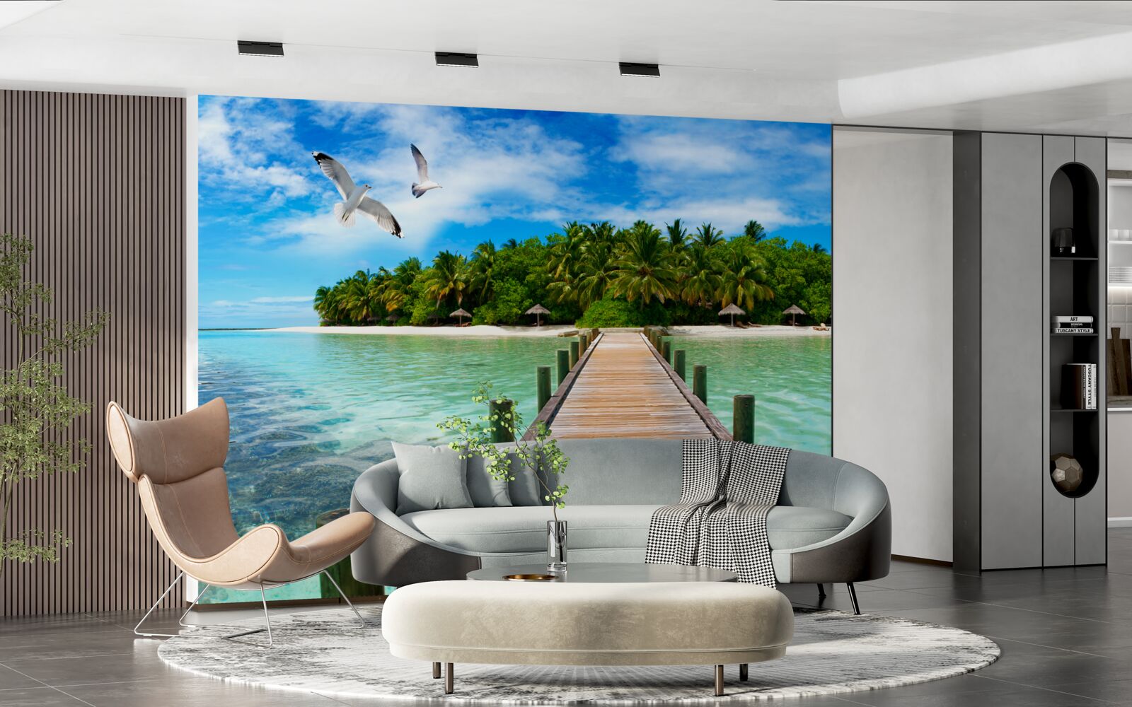 Fotobehang de weg naar het tropische eiland