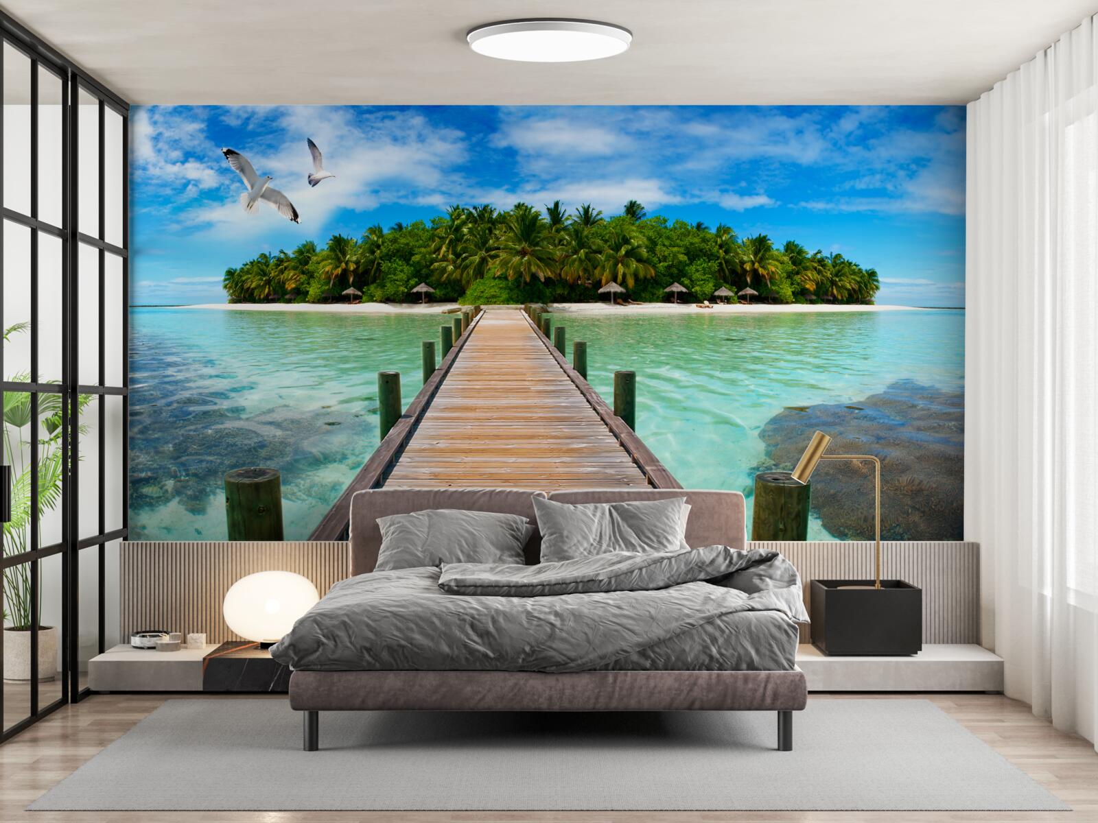 Fotobehang de weg naar het tropische eiland