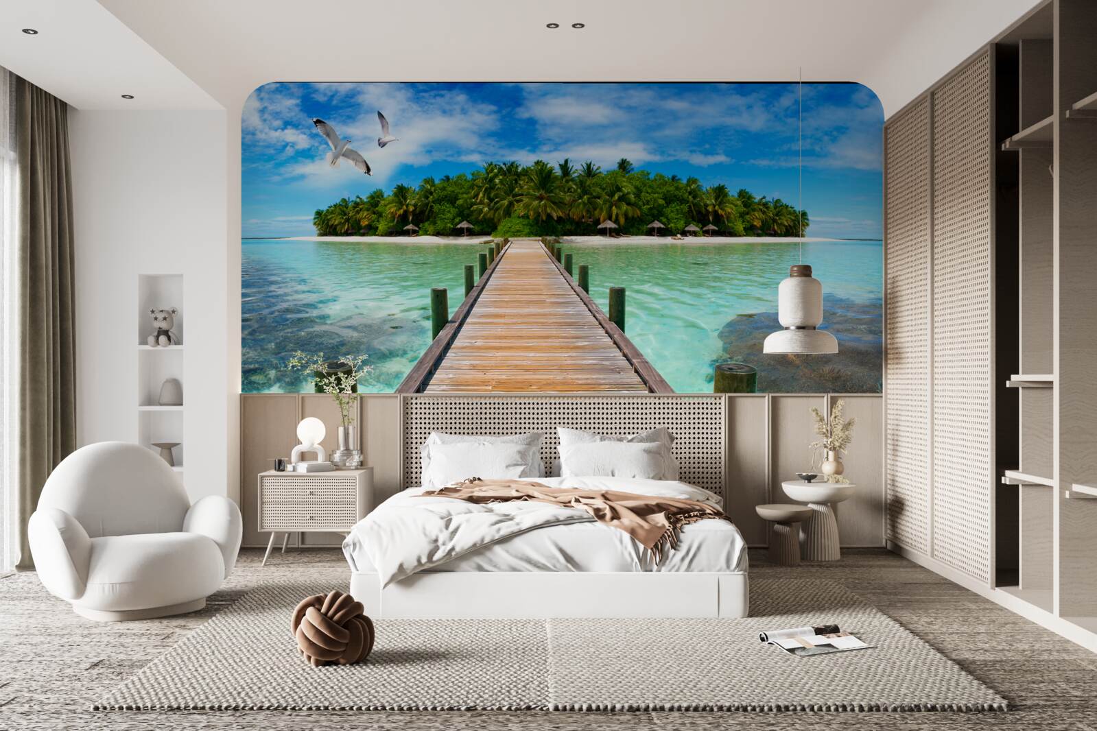 Fotobehang de weg naar het tropische eiland