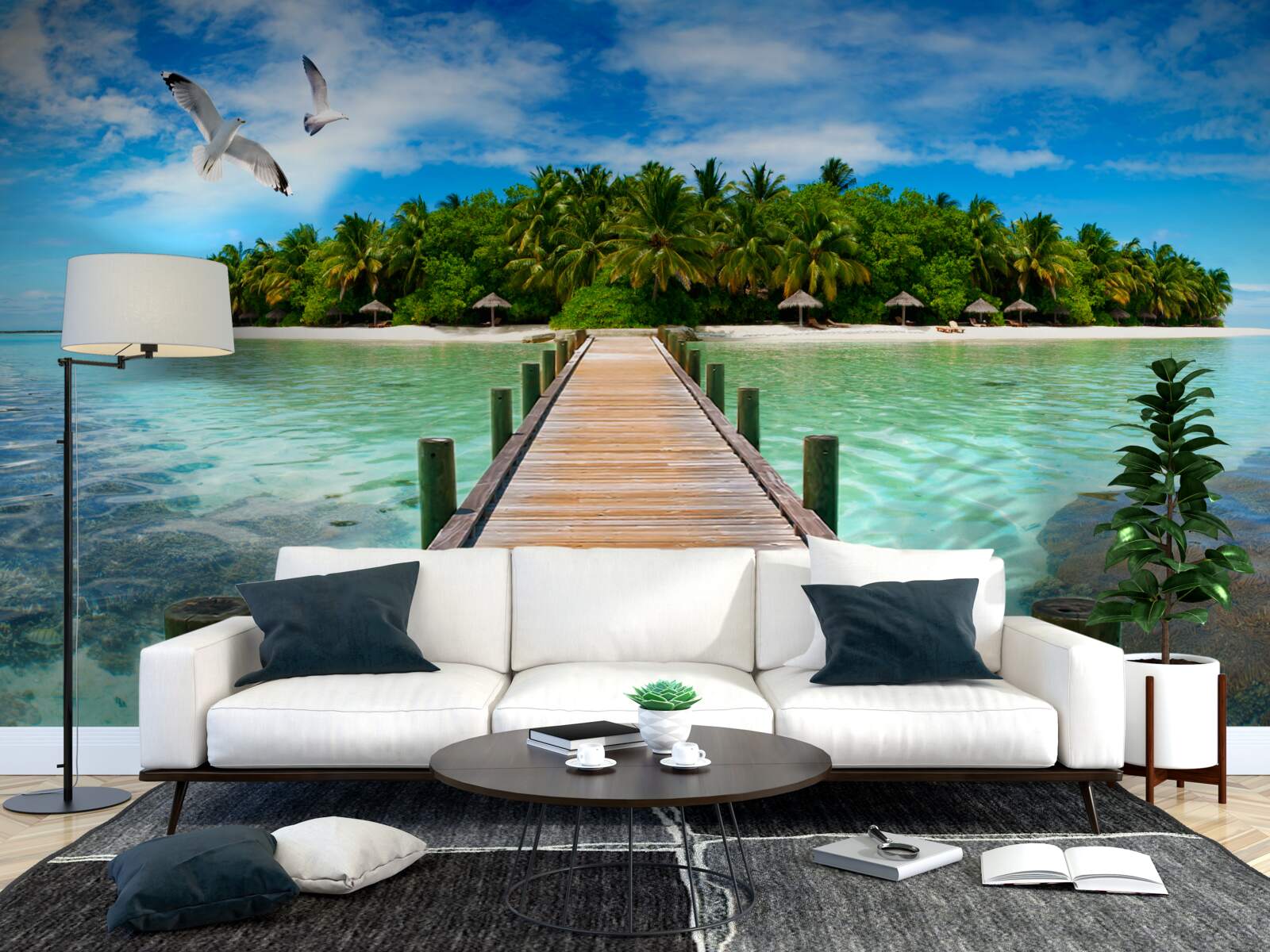 Fotobehang de weg naar het tropische eiland