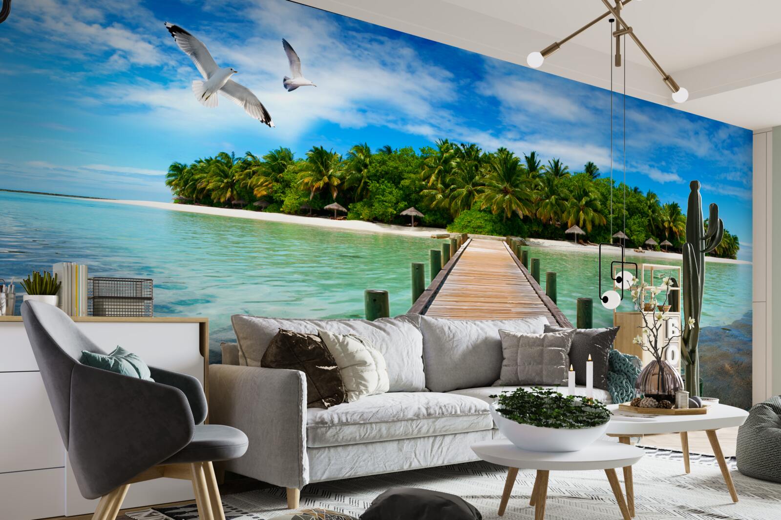 Fotobehang de weg naar het tropische eiland