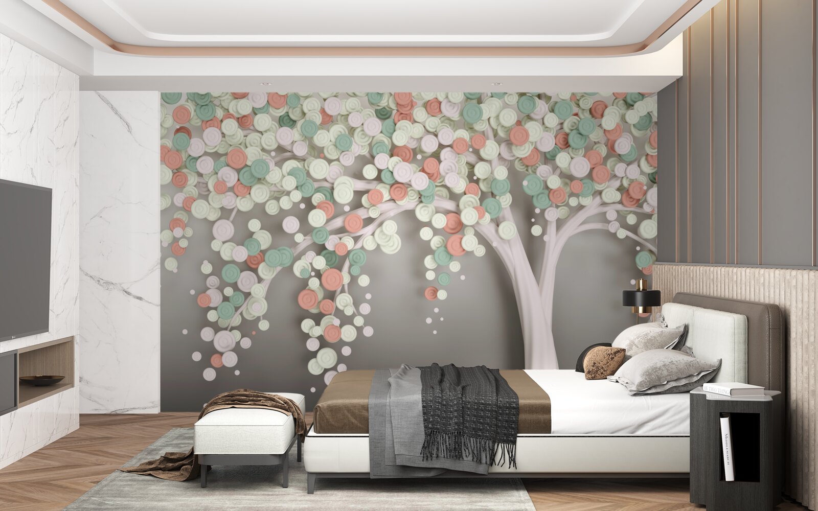 Fotobehang bladeren aan een boom in de herfst