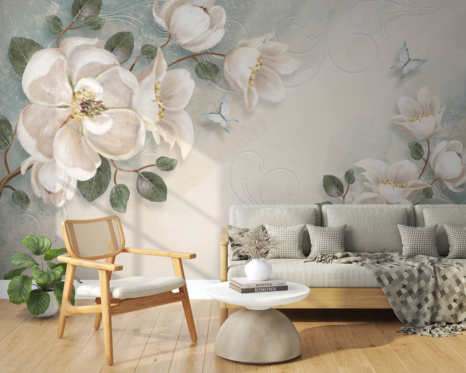 Fotobehang Sneeuwwitte bloemblaadjes van tederheid