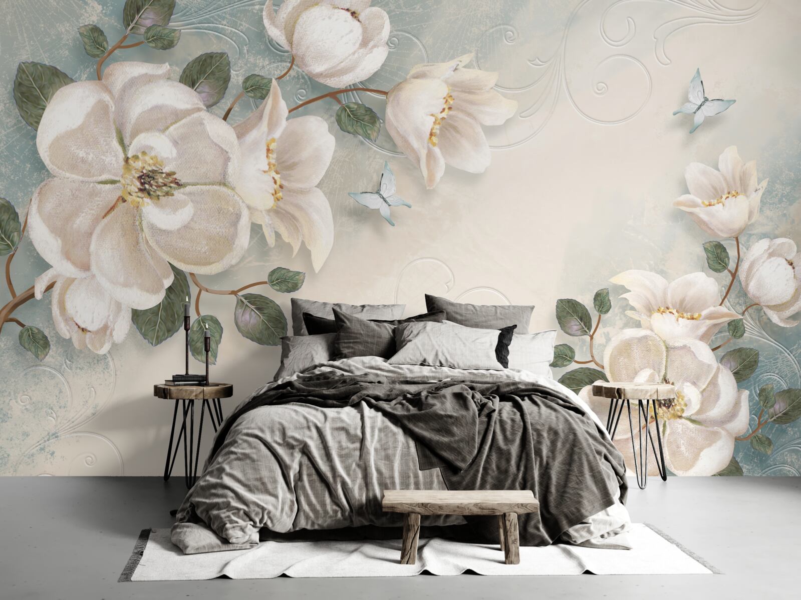 Fotobehang Sneeuwwitte bloemblaadjes van tederheid