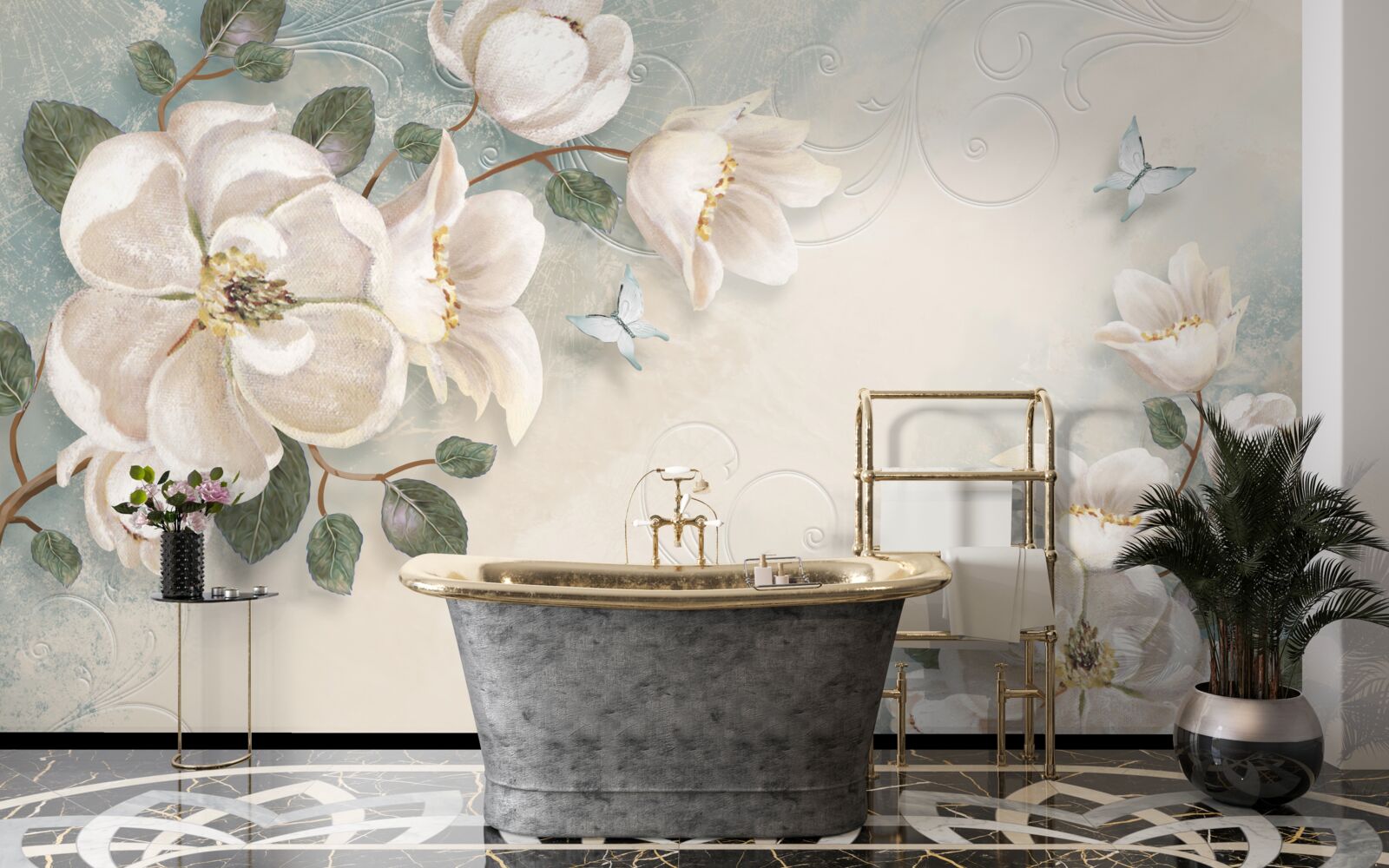 Fotobehang Sneeuwwitte bloemblaadjes van tederheid