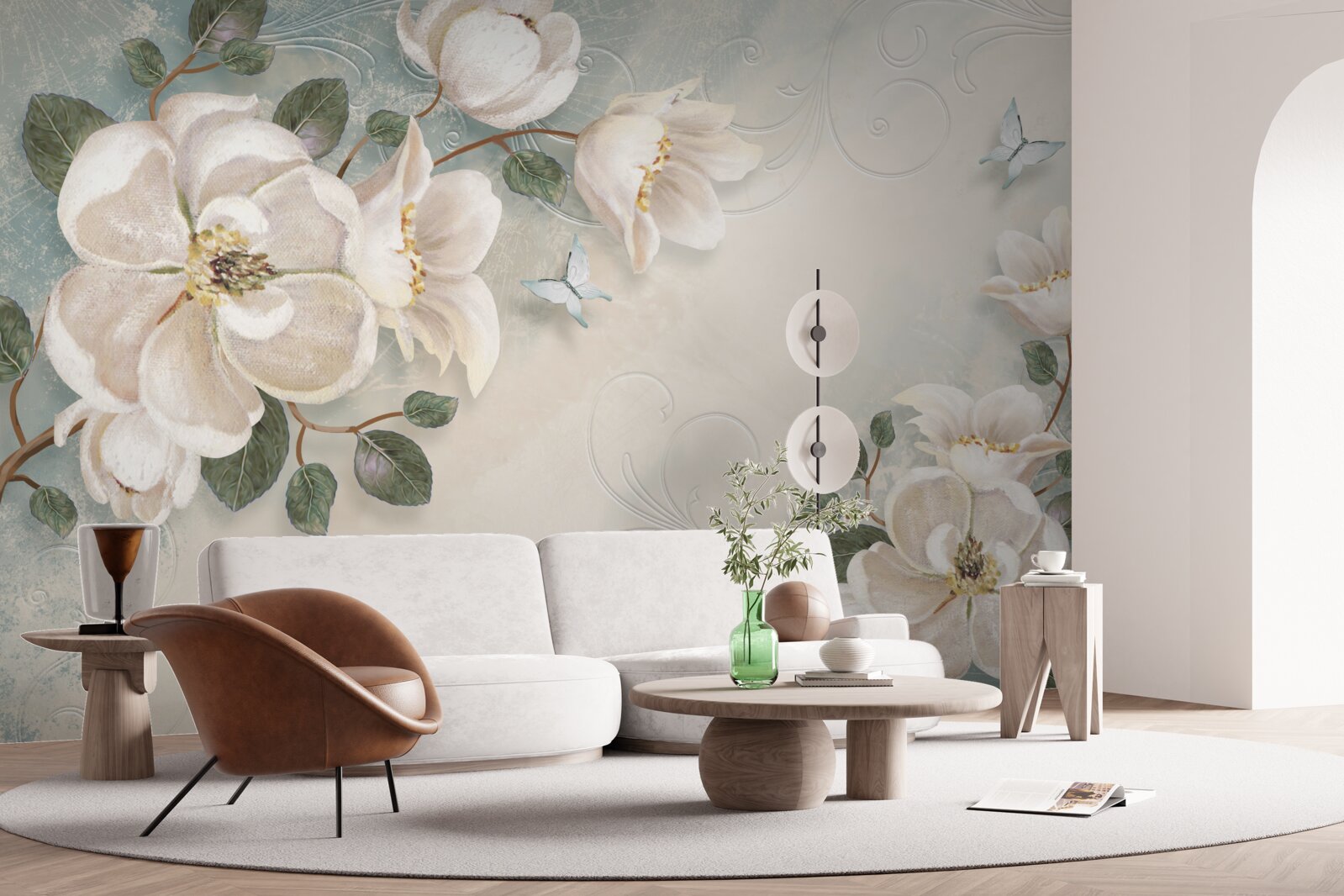 Fotobehang Sneeuwwitte bloemblaadjes van tederheid