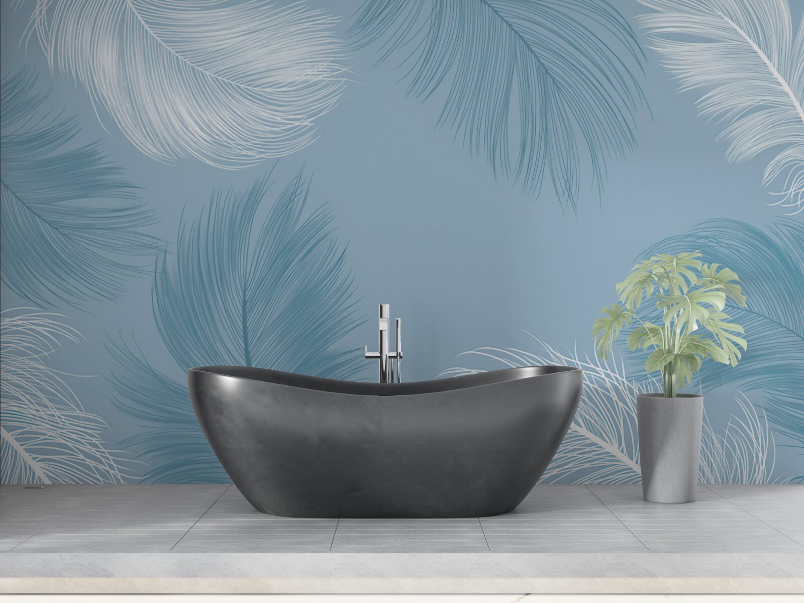 Fotobehang zachte verenachtergrond in de kleur van de lucht