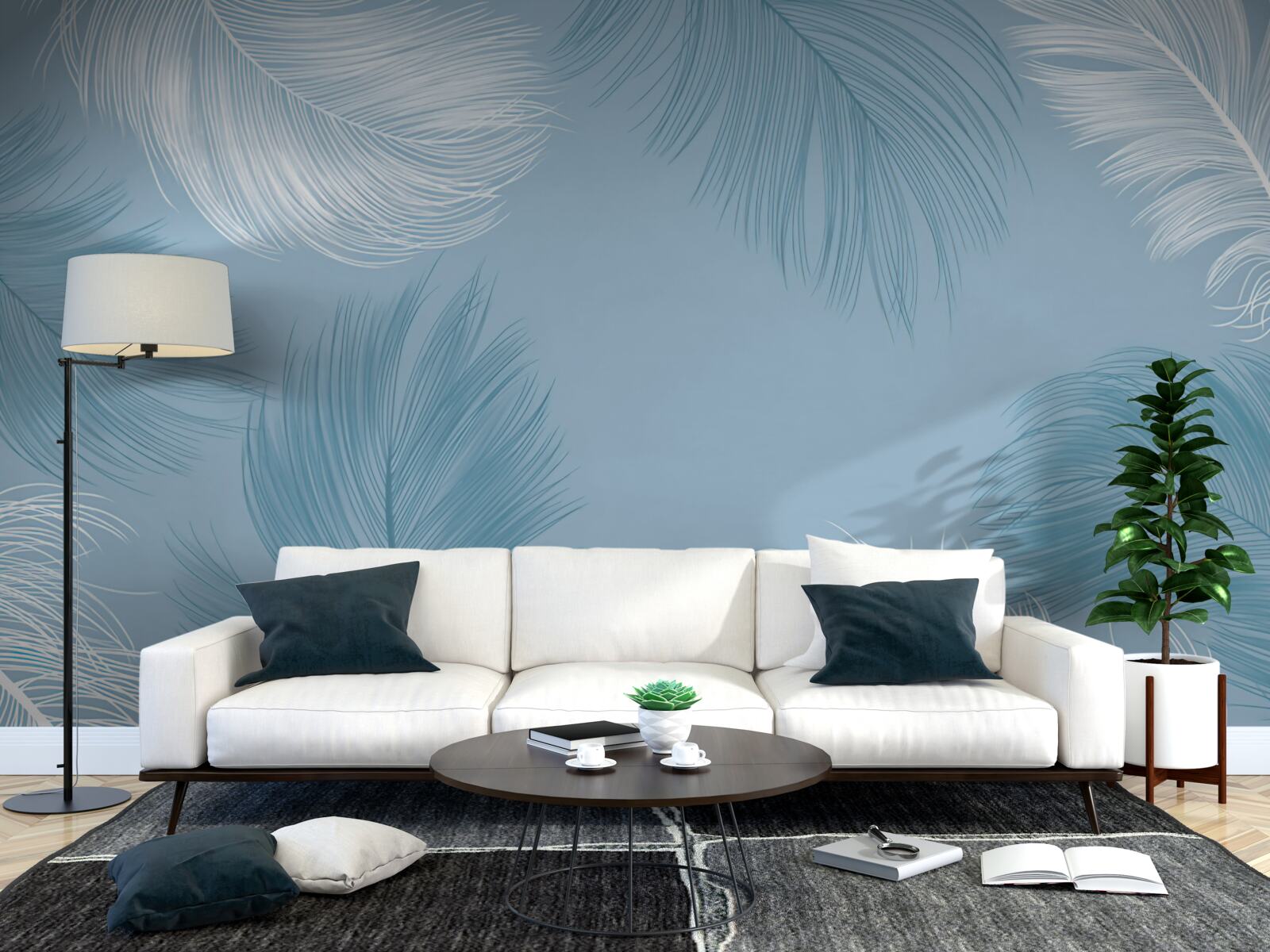 Fotobehang zachte verenachtergrond in de kleur van de lucht