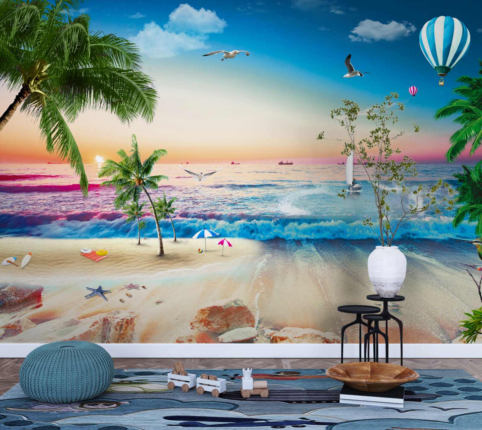 Fotobehang marineschilderij met golf