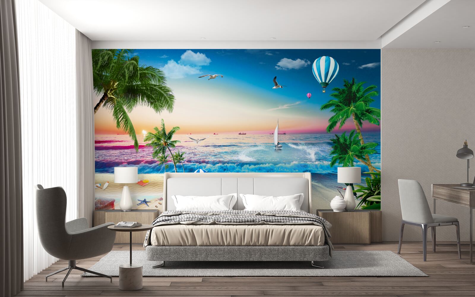 Fotobehang marineschilderij met golf