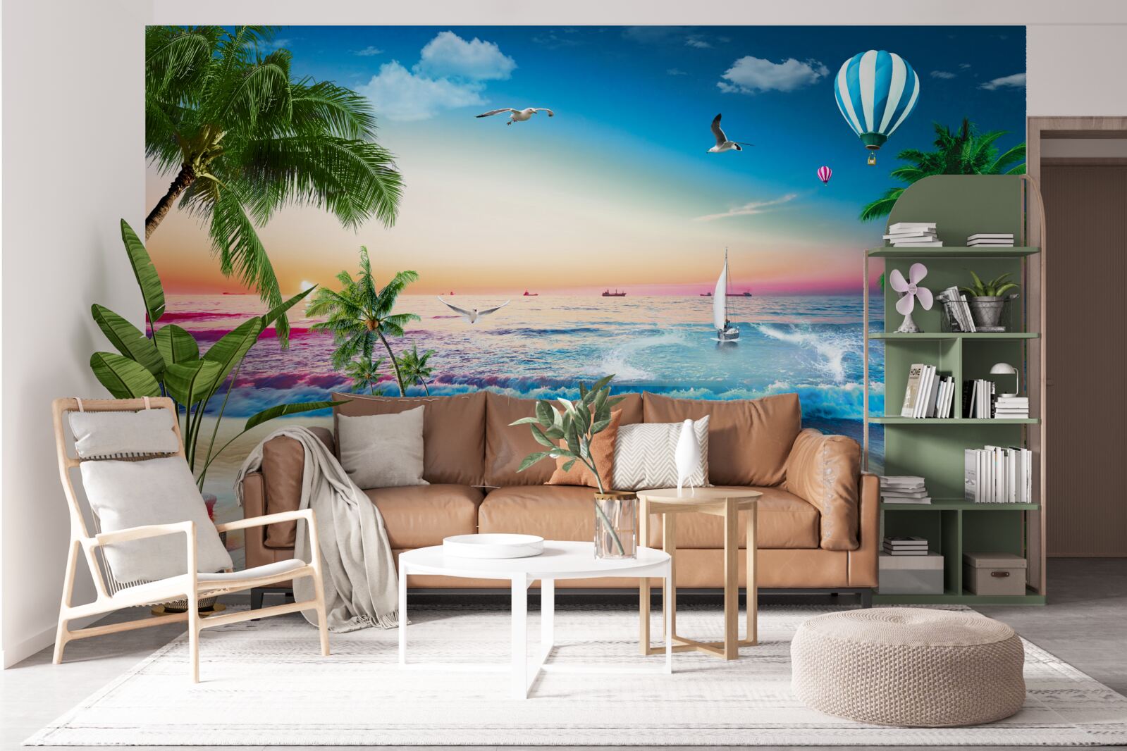 Fotobehang marineschilderij met golf