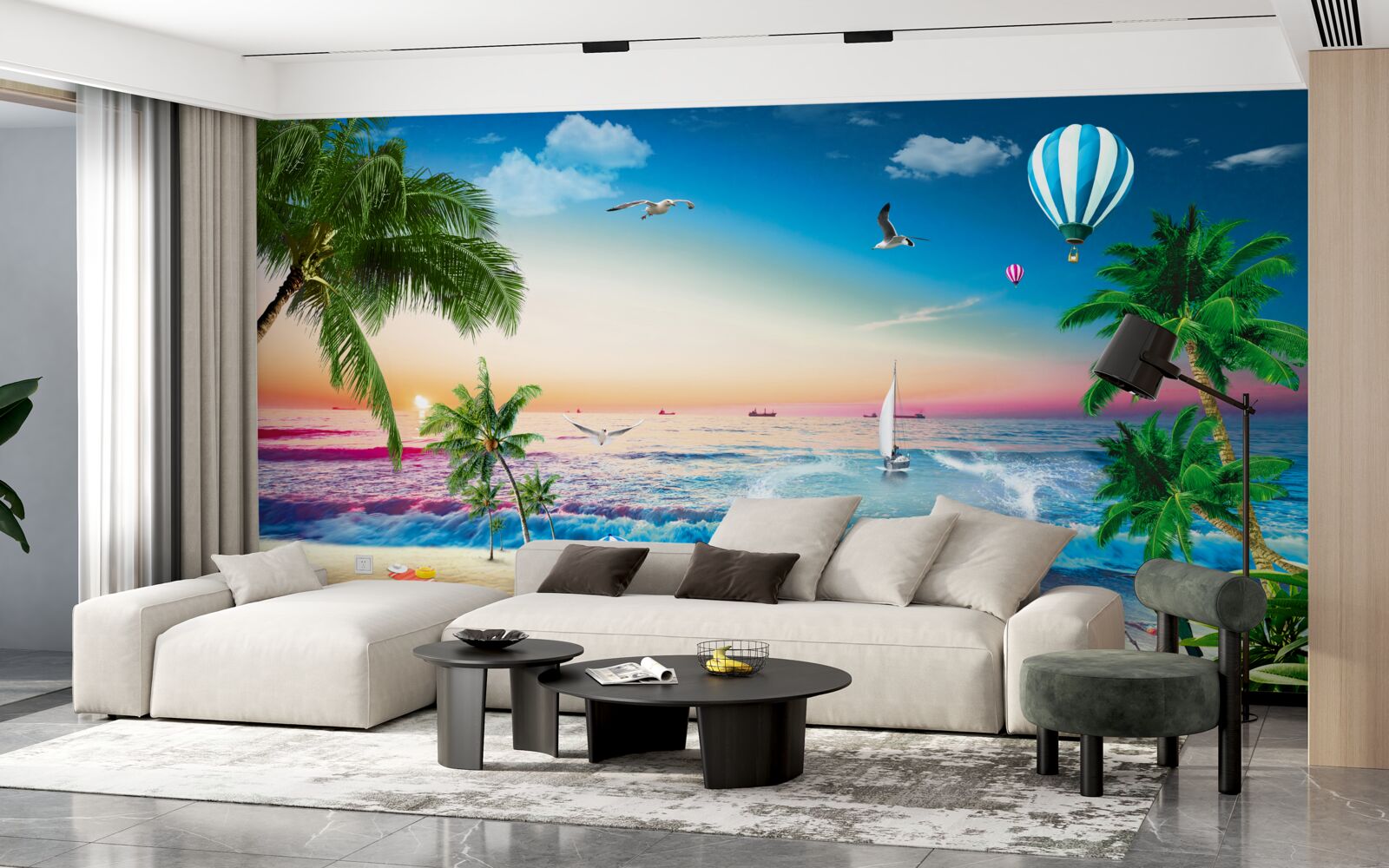 Fotobehang marineschilderij met golf