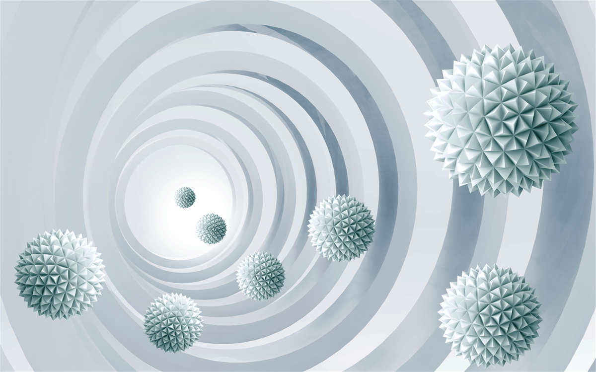 Fotobehang kogels verdwijnen in een cirkelvormige doorgang