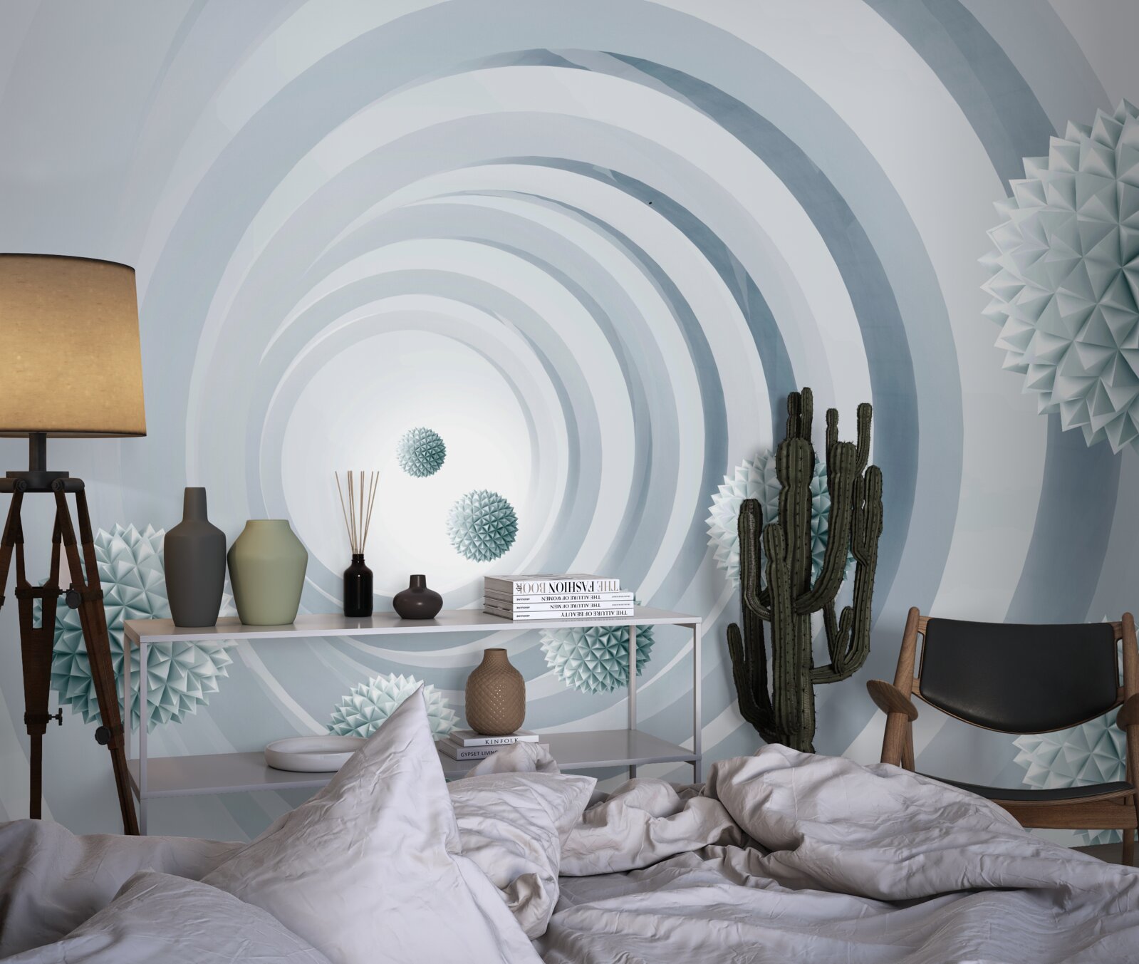 Fotobehang kogels verdwijnen in een cirkelvormige doorgang