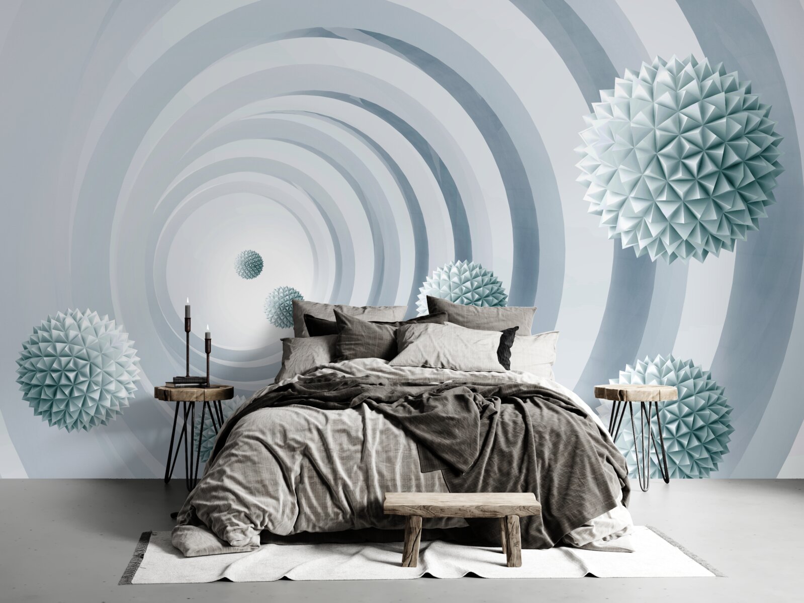 Fotobehang kogels verdwijnen in een cirkelvormige doorgang